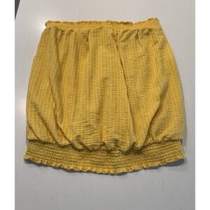 By Anthropologie Yellow Textured Tube Top Womens Size Medium Strapless Boho READ